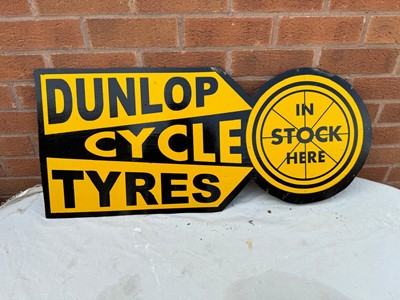 Lot 185 - DUNLOP CYCLE TYRES METAL PAINTED SIGN 34" X 15"