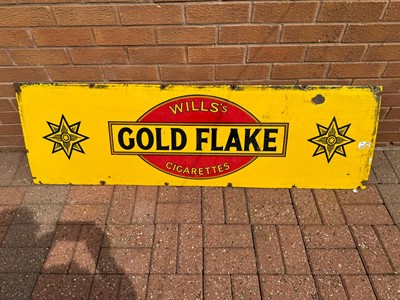 Lot 195 - LARGE GOLD FLAKE ENAMEL SIGN 60" X 18"