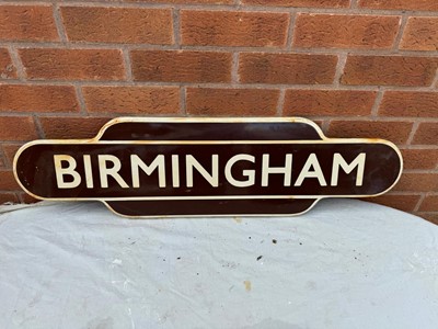 Lot 205 - BIRMINGHAM RAILWAY ENAMEL SIGN 36" X 95"