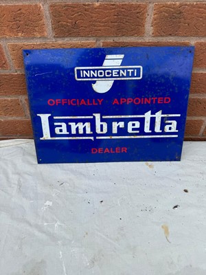 Lot 400 - LAMBRETTA TIN SIGN 16" X 16"