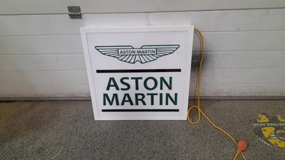 Lot 399 - ASTON MARTIN LIGHT-UP SIGN 24" X 24"