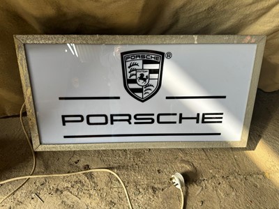 Lot 419 - PORSCHE LIGHT-UP SIGN  36" X16"