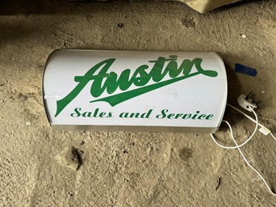 Lot 449 - AUSTIN SALES AND SERVICE LIGHT-UP SIGN 18" X 10"