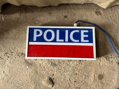 Lot 481 - POLICE STOP LIGHT-UP SIGN 15" X 8"