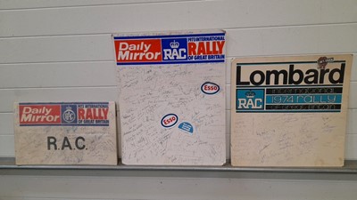 Lot 305 - ORIGINAL AUTOGRAPHS OF DRIVERS & CO DRIVERS FROM THE NATIONAL RAC RALLIES 1972/73/74