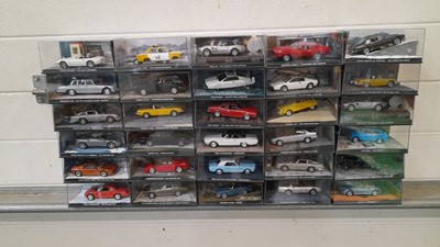 Lot 773 - 30 MODEL OO7DIE CAST MODEL CARS ,OF THE JAMES BOND MOVIES