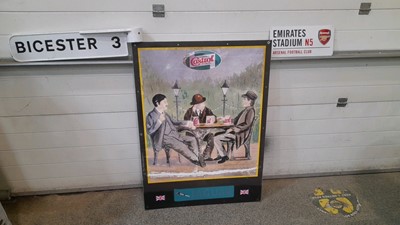 Lot 567 - LARGE CASTROL SIGN,TIN ARSENAL EMIRATES SIGN & METAL ROAD SIGN