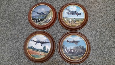 Lot 625 - 4 LIMITED EDITION WW2 FISHER PLANES ,FRAMED CERAMIC PLATES