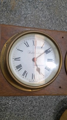 Lot 705 - BRASS STAMPED BOAT PROPELLOR + SHIPS CLOCKS