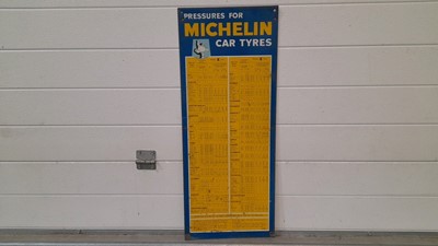 Lot 627 - MICHELIN TYRE PRESSURE SIGN