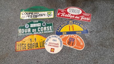 Lot 257 - HISTORIC ORIGINAL RALLY PLATES