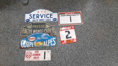 Lot 491 - HISTORIC ORIGINAL RALLY PLATES