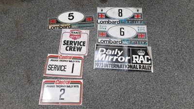 Lot 875 - HISTORIC ORIGINAL RALLY PLATES