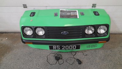 Lot 61 - FORD ESCORT RS 2000 GREEN FRONT END WALL ART WITH LED LIGHTS