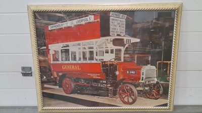 Lot 527 - 1926 BUS FRAMED PICTURE 34" X 26"