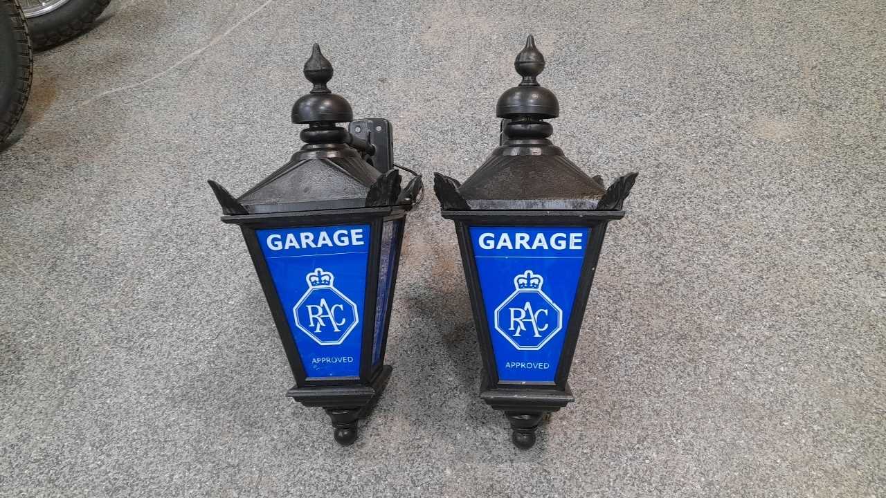 Lot 387 - PAIR OF VINTAGE STYLE RAC ,WALL MOUNTED LAMPS 12" X 9" OVERALL 24"