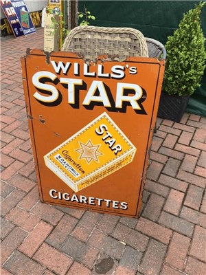 Lot 216 - WILLS STAR ENAMEL SIGN