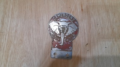 Lot 226 - RARE CAMEROON MOTOR CLUB BADGE