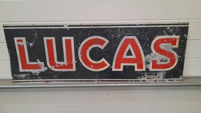 Lot 881 - LUCAS ALLOY SIGN 43" X 15"