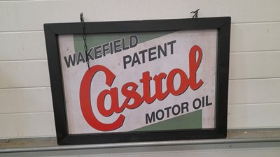 Lot 635 - CASTROL MOTOR OIL WOOD FRAMED SIGN 27" X 22"