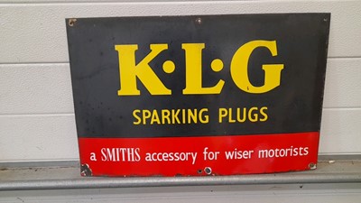 Lot 245 - KLG SPARK PLUGS ENAMEL SIGN 22" X 14"