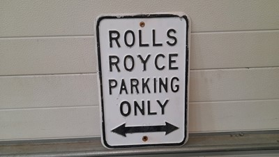 Lot 849 - ROLLS ROYCE PARKING SIGN