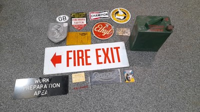 Lot 240 - SELECTION OF SIGNS & PRATTS PETROL CAN