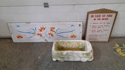 Lot 813 - VOLKSWAGEN CAMPER GARDEN PLANTER & 2 SIGNS