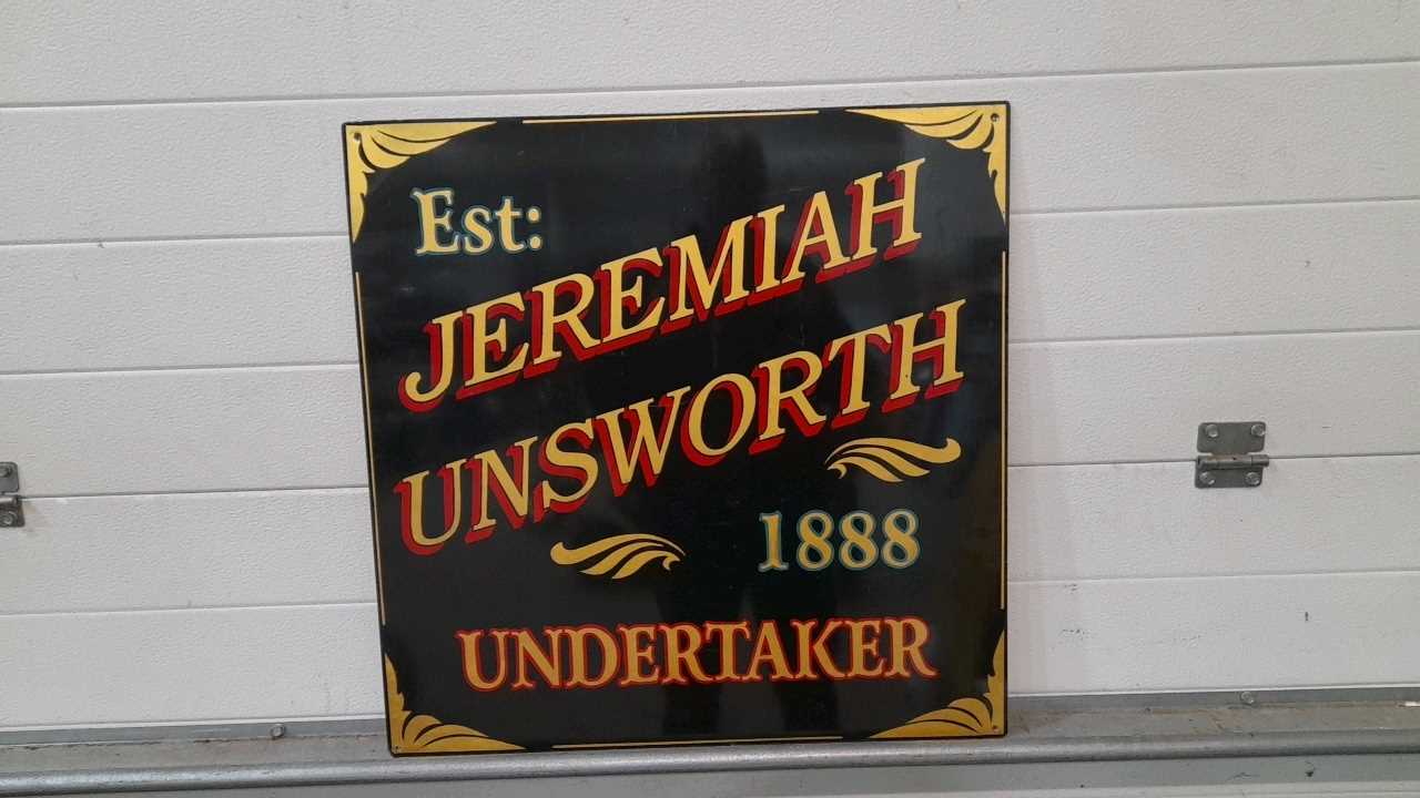 Lot 547 - UNDERTAKER  PLASTIC SIGN 242 x 24"