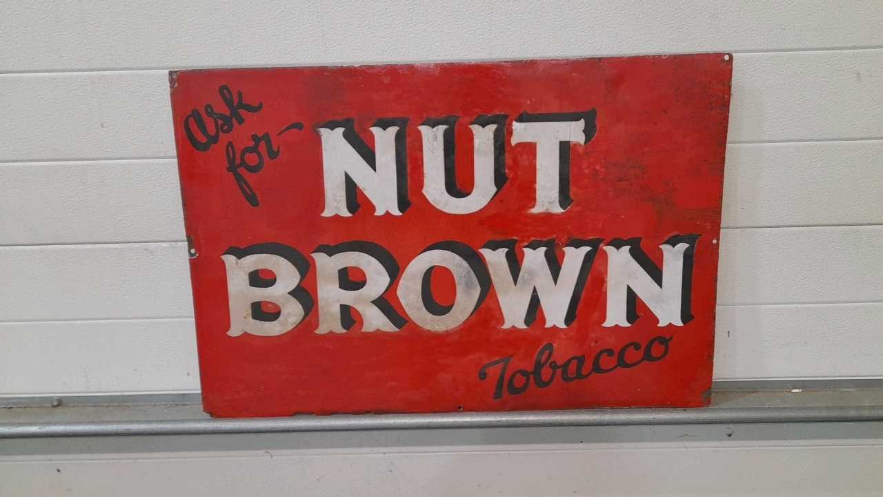 Lot 563 - NUT BROWN ENAMEL SIGN 20