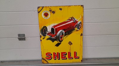 Lot 643 - SHELL ENAMEL SIGN 22" x 16"