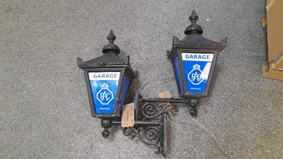 Lot 247 - PAIR OF VINTAGE STYLE RAC WALL MOUNTED LAMPS