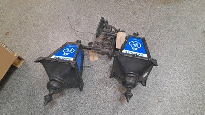 Lot 247 - PAIR OF VINTAGE STYLE RAC WALL MOUNTED LAMPS