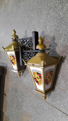 Lot 537 - PAIR OF PERIOD STYLE PORSCHE WALL MOUNTED LAMPS