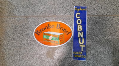 Lot 462 - BROOKE BOND & OGDEN'S COBNUT GLASS SIGNS