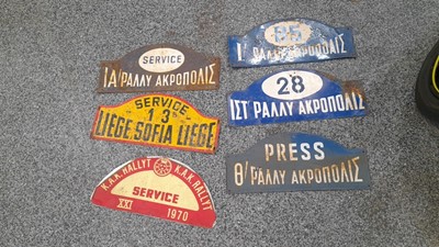 Lot 338 - HISTORIC ORIGINAL RALLY PLATES