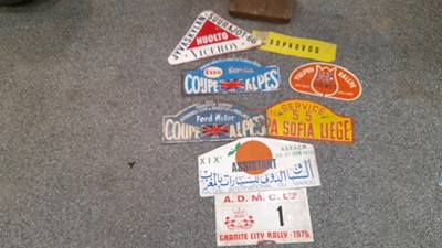 Lot 388 - HISTORIC ORIGINAL RALLY PLATES