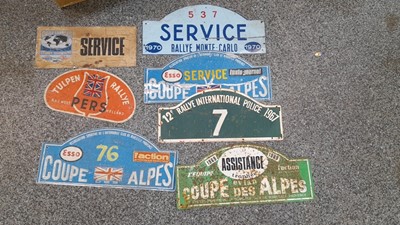 Lot 661 - HISTORIC ORIGINAL RALLY PLATES