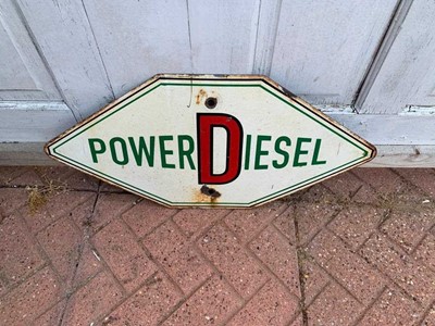 Lot 254 - POWER DIESEL ENAMEL SIGN