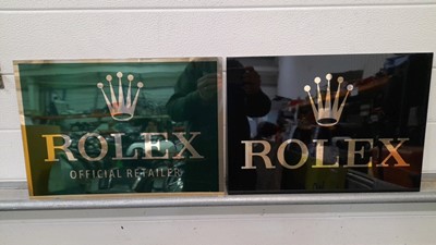 Lot 855 - 2 ROLEX SIGNS 16" X 11"