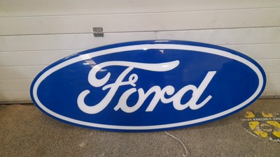 Lot 130 - FORD OVAL DEALERSHIP, LIGHT UP SIGN 60" X 26"