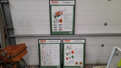 Lot 865 - 3 X VINTAGE FRAMED CASTROL POSTERS 35" X 25"