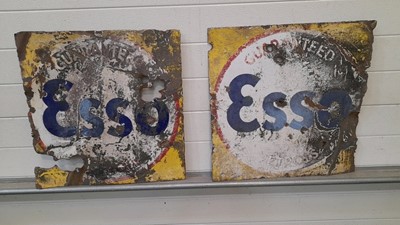 Lot 895 - 2 X ESSO ENAMEL, DOUBLE SIDED SIGNS 22" X 22"