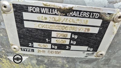 Lot 694 - 2015 IFOR WILLIAMS GD105 TRAILER