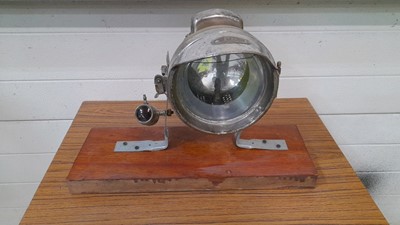 Lot 364 - GAS POWERED LAMP MOUNTED ON WOODEN BOARD