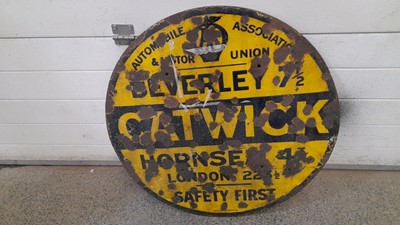 Lot 124 - AA CATWICK ENAMEL ROAD SIGN 30" DIA