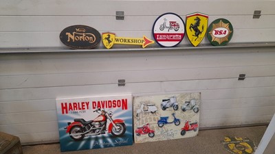 Lot 885 - SELECTION OF CAST SIGNS & MOTOR CYCLE SIGNS