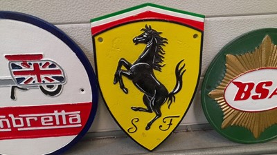 Lot 885 - SELECTION OF CAST SIGNS & MOTOR CYCLE SIGNS