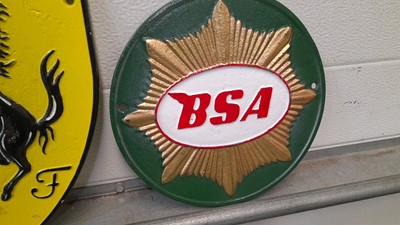 Lot 885 - SELECTION OF CAST SIGNS & MOTOR CYCLE SIGNS