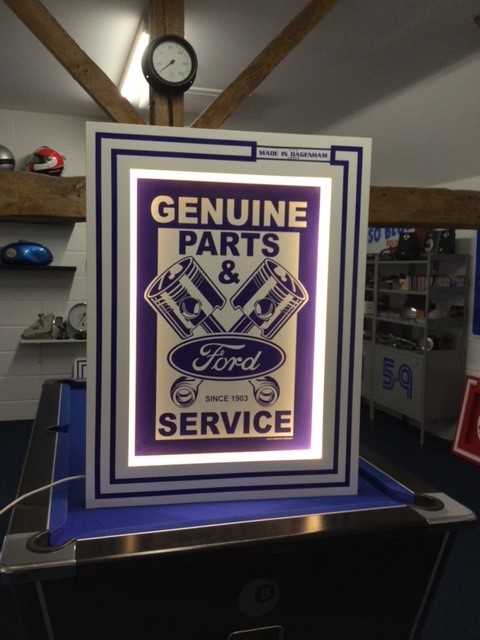 Lighted Parts. Sign Lot 133 - LARGE ILLUMINATED FORD PARTS SIGN